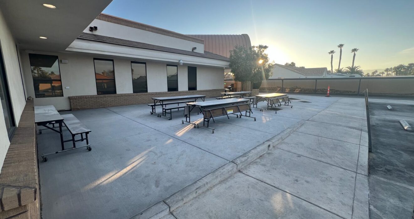 Patio cement has been laid out