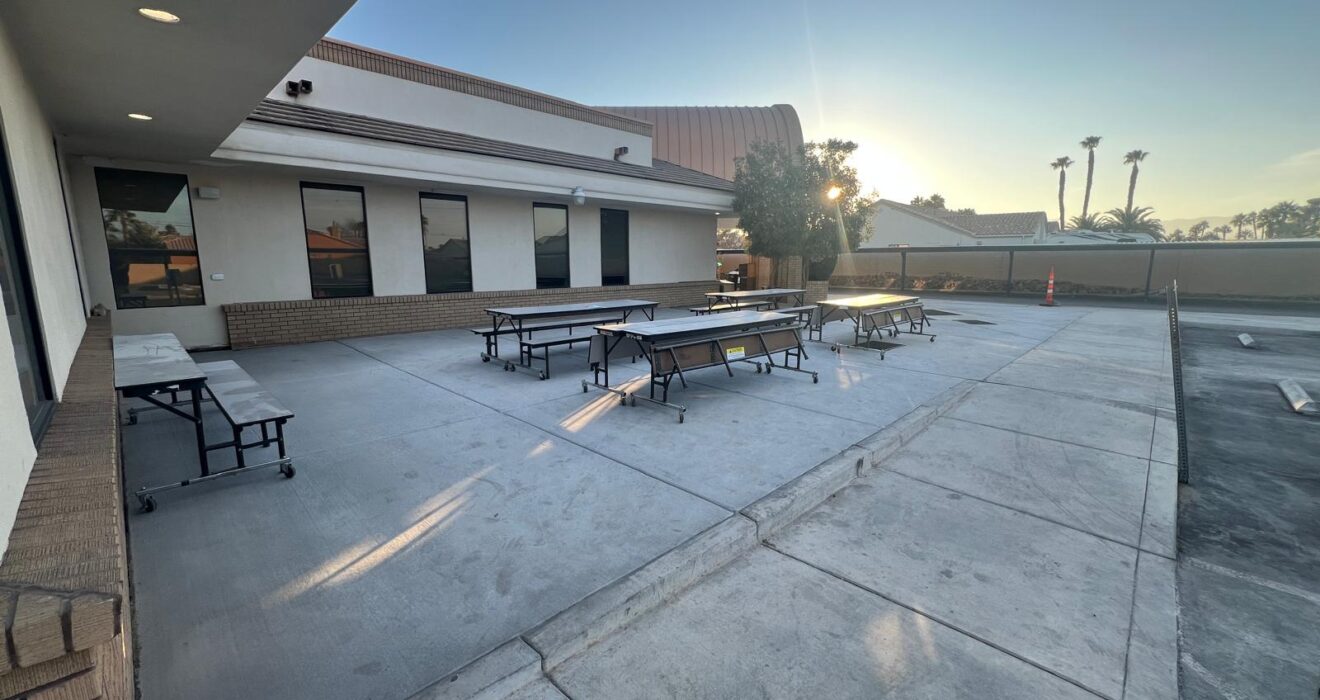 Patio cement has been laid out