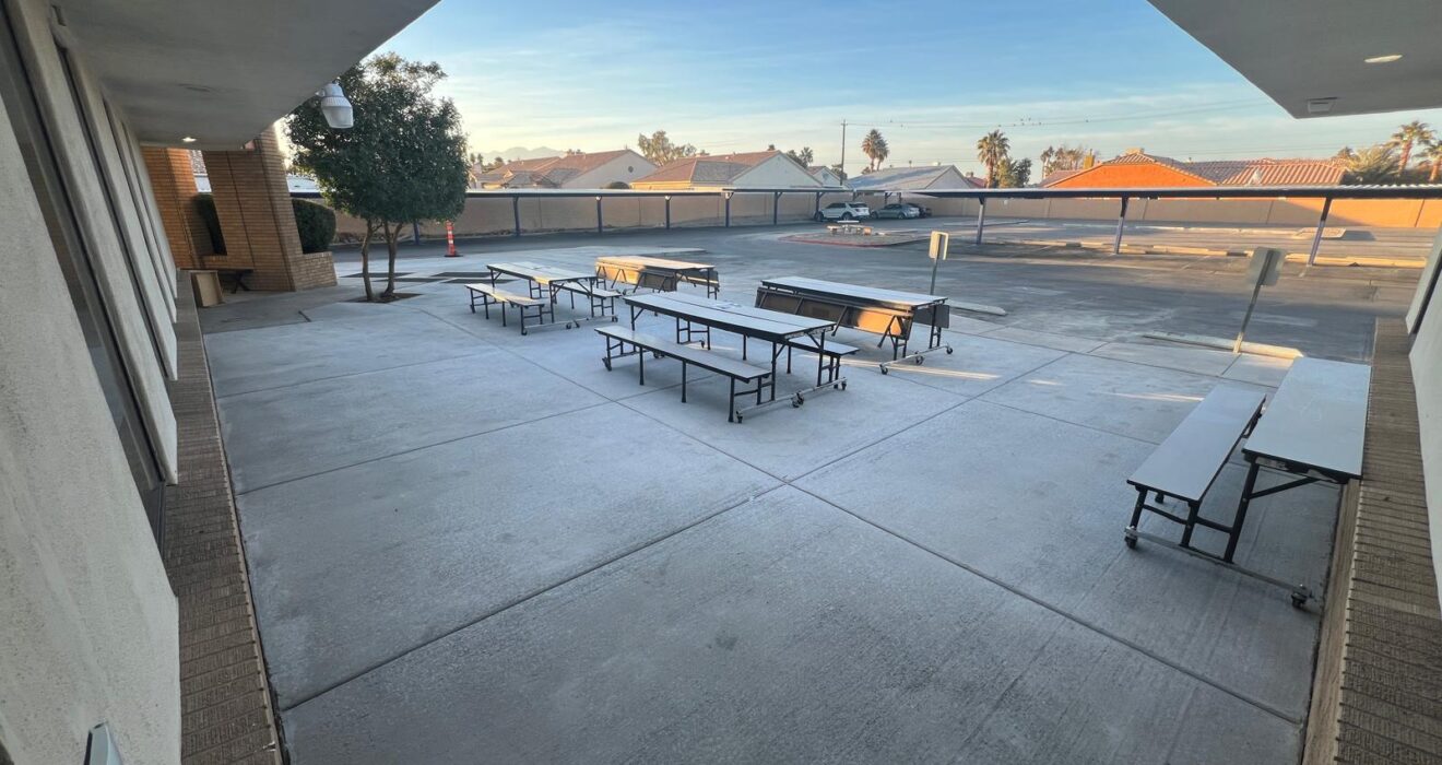 Patio cement has been laid out